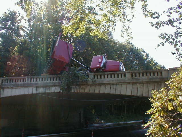 Dumptruck Rollover, Looking from Merrit Parkway